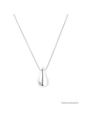 Gold Plated Pear Pendant Necklace, Dainty Teardrop Necklace